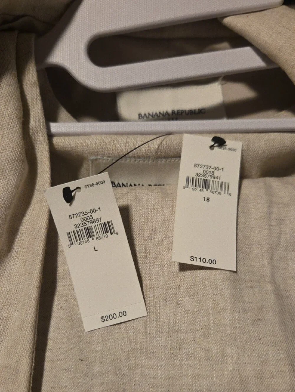 Banana Republic Beige Linen-Blend Suit and Vest